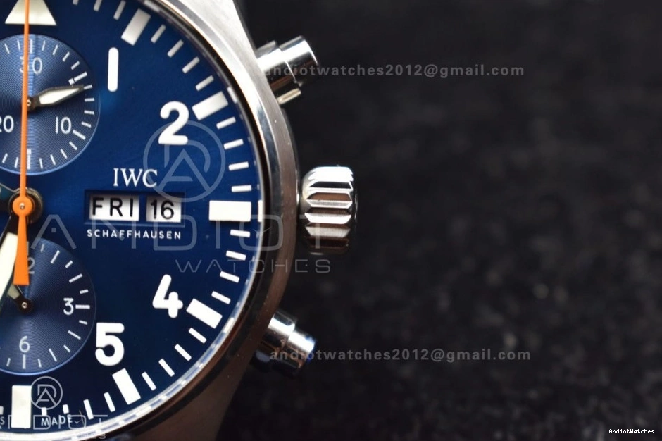 Leather Edition Strap Pilot on 1004 Dial Youthful Chrono Hand SS AZF Orange Blue 1:1 Best Blue A 0130